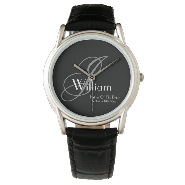 Montre Mariage Père De La Mariée Cadeau Monogramme Sport (devant)