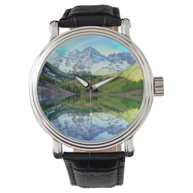 Montre Maroon Bells réfléchissant à Maroon Lake (devant)