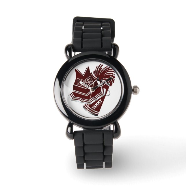 Montre Maroon & White Cheer Gear Custom Watch (Recto)