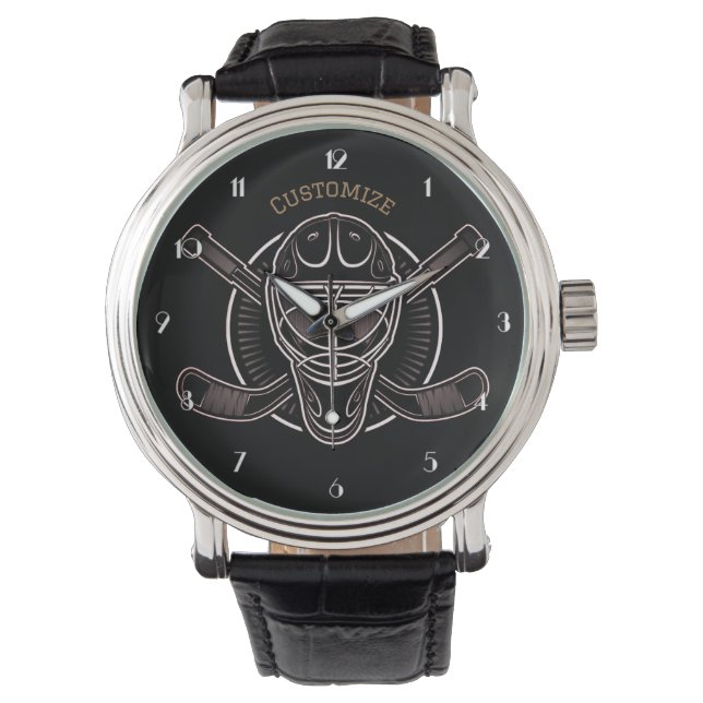 Montre Masque de gardien noir et or (devant)