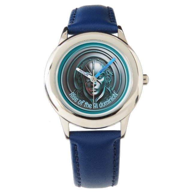 Montre Masque robotique bleu - Montée de l'AI dominioN (devant)