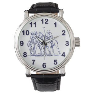 Montre Match Polo Stylisé vintage Dessin N° 1 bleu