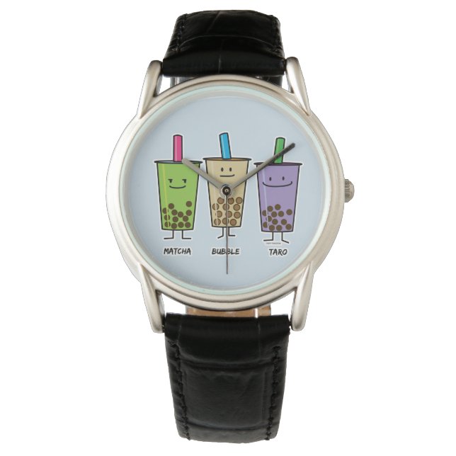 Montre Matcha boba thé lait de boisson verte Taro tapioca (devant)