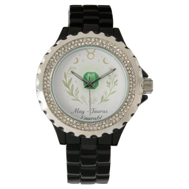 Montre May Birthstone Watch – Elegant Emerald Energy Desi (devant)