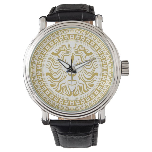 Montre Médaillon Lion Or Blanc (devant)