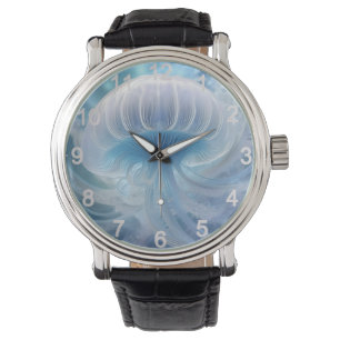 Montre Méduse Bleue Sous L'Art Fractal De La Mer,
