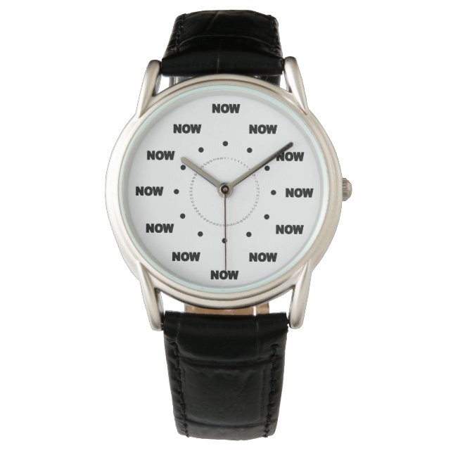 Montre Mega Cool "MAINTENANT" (Arrière - plan blanc) #1 (devant)