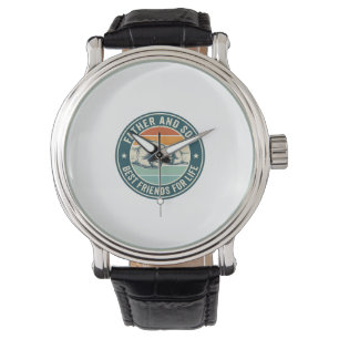 Montre Meilleur ami père et fils chemise vintage poing le
