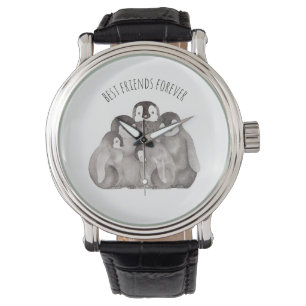 Montre Meilleur Amis Pour L'Empereur Penguins Aquarelle