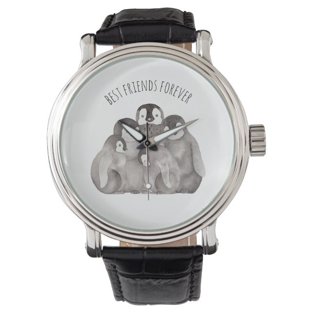 Montre Meilleur Amis Pour L'Empereur Penguins Aquarelle (devant)
