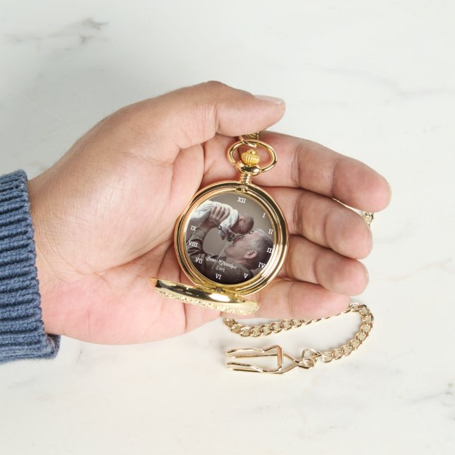 Montre Meilleur Grand-Père Jamais Photo Personnalisée Cré (main)
