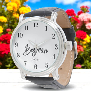 Montre Meilleur homme Mariage Noir Blanc 