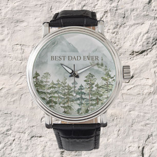 Montre Meilleur Papa de la Forêt et de la Montagne Fête d