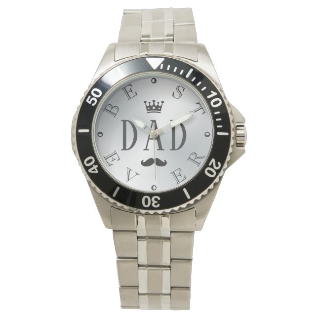 Montre MEILLEUR PAPA JAMAIS Argent Gradient (devant)