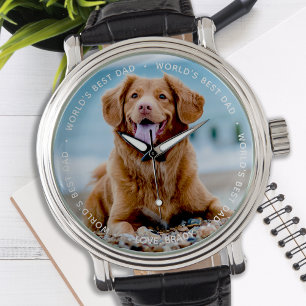 Montre Meilleur papa photo de chien personnalisé au monde
