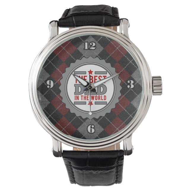 Montre Meilleur papa sur le Jacquard mondial (devant)