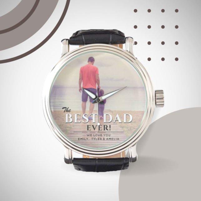 Montre Meilleur papa toujours Typographie Photo de la Fêt (Créateur téléchargé)
