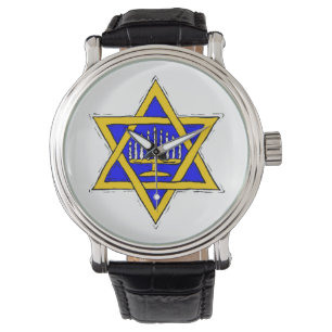 Montre Menorah dans l'étoile de David