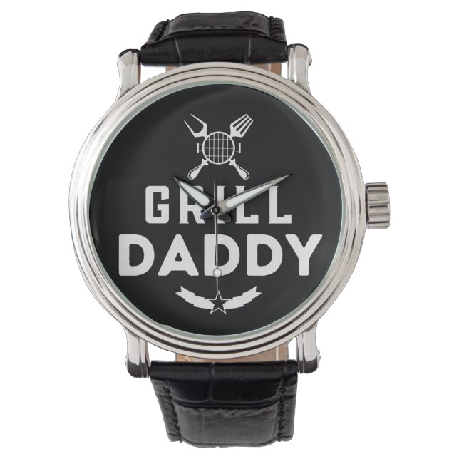 Montre Mens Grill Papa BBQ Et Fumer Pour La Fête des père (devant)