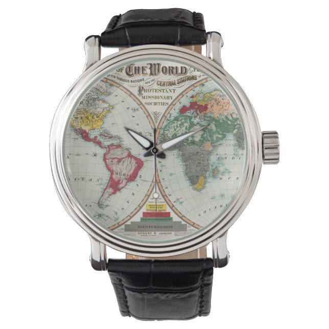 Montre Men's Missonary World Map  Watch (devant)