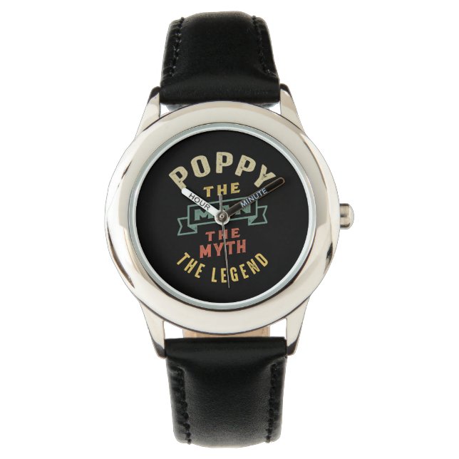 Montre Mens Poppy L'Homme Mythe Légende Père Cadeau (devant)