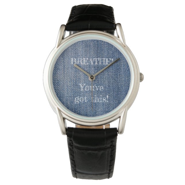 Montre Mens Watch Black Leather Male Enseignant Cadeau Cl (devant)