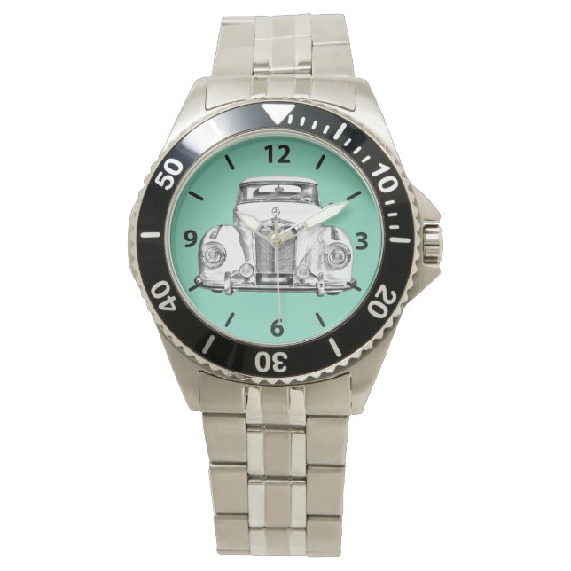 Montre Mercedes Benz 300 Illustration de voiture classiqu (devant)