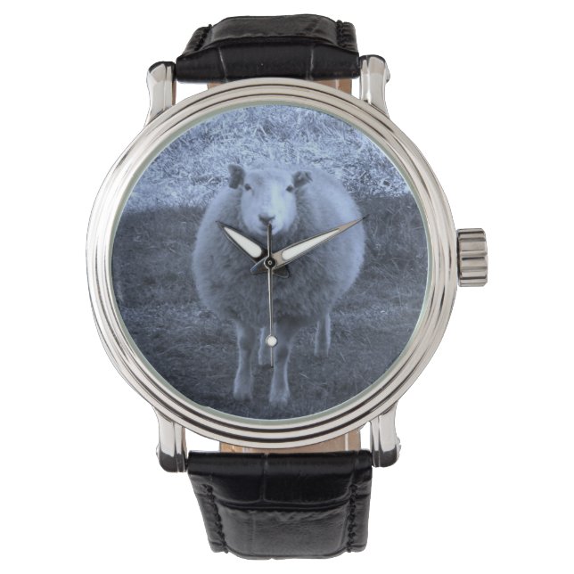 Montre Mère Bleue et Blanc mouton. (devant)