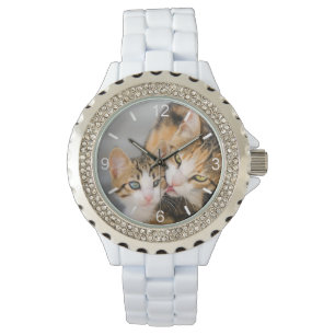 Montre Mère Chat aime mignonne Bébé Kitten Plaque photo