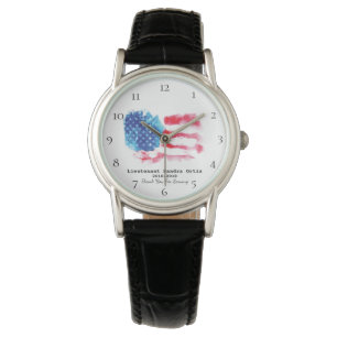 Montre *~* Mère militaire Vétérinaire Rouge Blanc Bleu Am