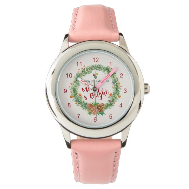 Montre Merry & Bright Christmas Wreath (devant)
