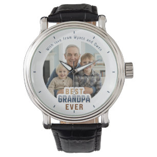 Montre Message Photo Personnalisé Meilleur Grand-Père Eve