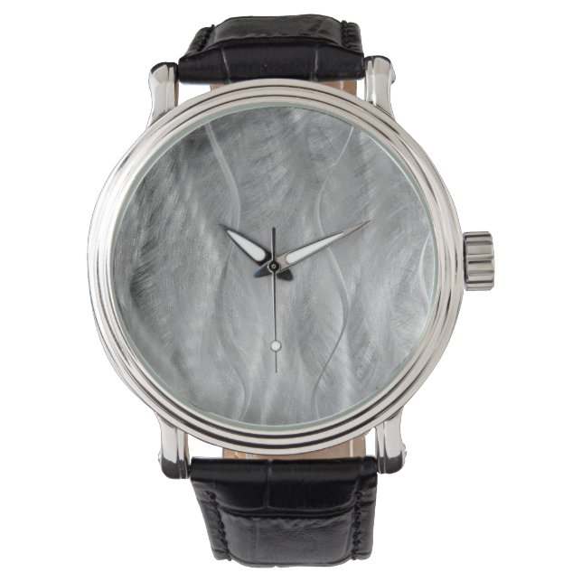 Montre Métal brossé argenté Abstrait (devant)