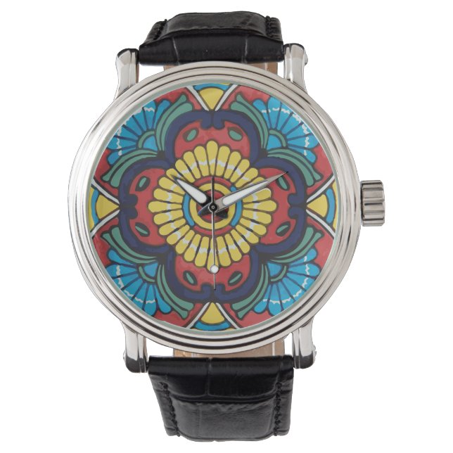 Montre Mexican red talavera tile (devant)