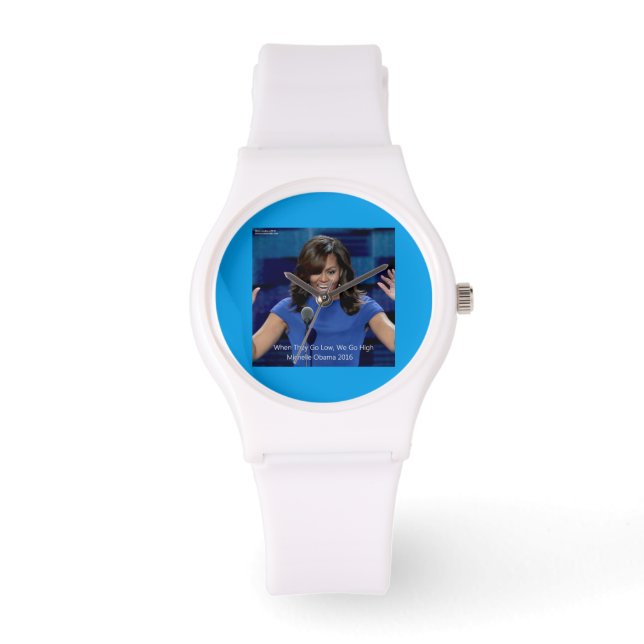 Montre Michelle Obama "We Go High" Silicon Unisex Watch (Recto)