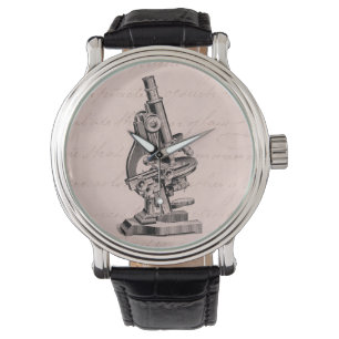 Montre Microscope vintage Illustration Steampunk rose
