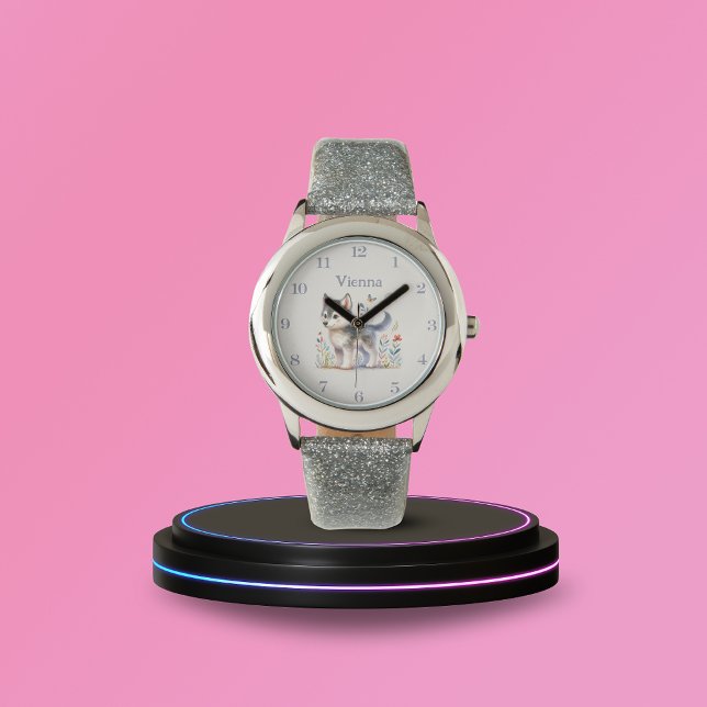 Montre Midnight Pup - Personalized Name Wolf Watch (Créateur téléchargé)