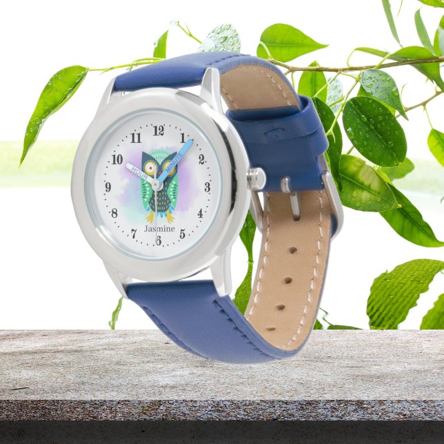 Montre mignon amateur de hibou ajouter nom (Créateur téléchargé)
