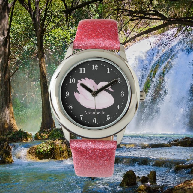 Montre mignon amoureux des cygnes ornithologie (Créateur téléchargé)