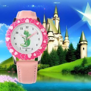 Montre mignon amoureux dragon filles ajouter le nom