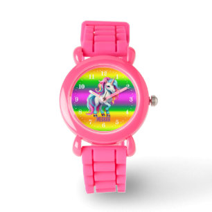 Montre mignon Imaginaire licorne ajouter nom filles enfan