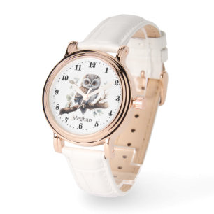 Montre mignon oiseau de chouette ajouter nom