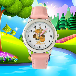 Montre mignon renard amoureux des animaux champignon