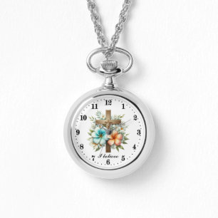 Montre Mignonne croix religieuse je crois