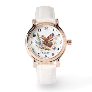 Montre Mignonne femme papillon amoureux ajouter nom