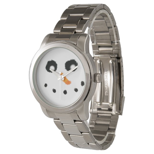 Montre Mignonne fille Snowman visage Noël femmes (Incliné)