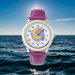 Montre mignonne filles mermaid ajouter nom