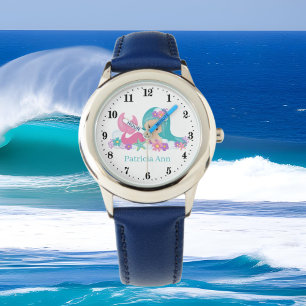 Montre mignonne filles plage sirène ajouter nom Watch