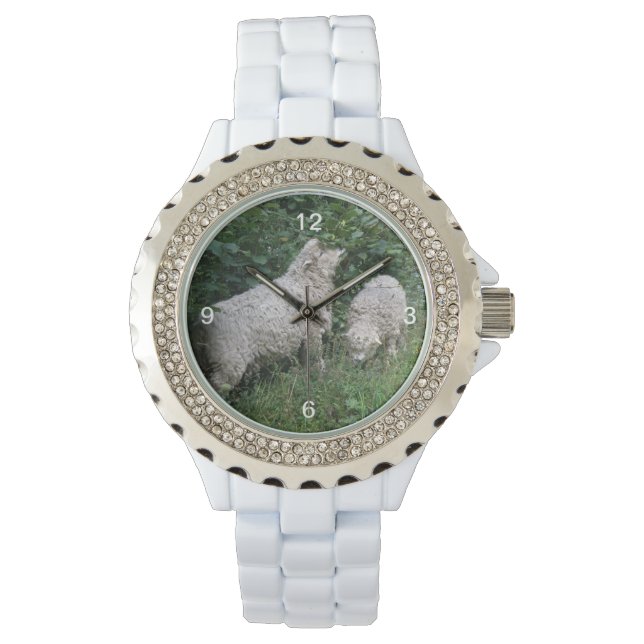 Montre Mignonne Mange Manger Feuille Rhinestone Watch (devant)