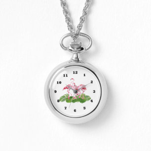 Montre mignonne plage rose flamants femmes